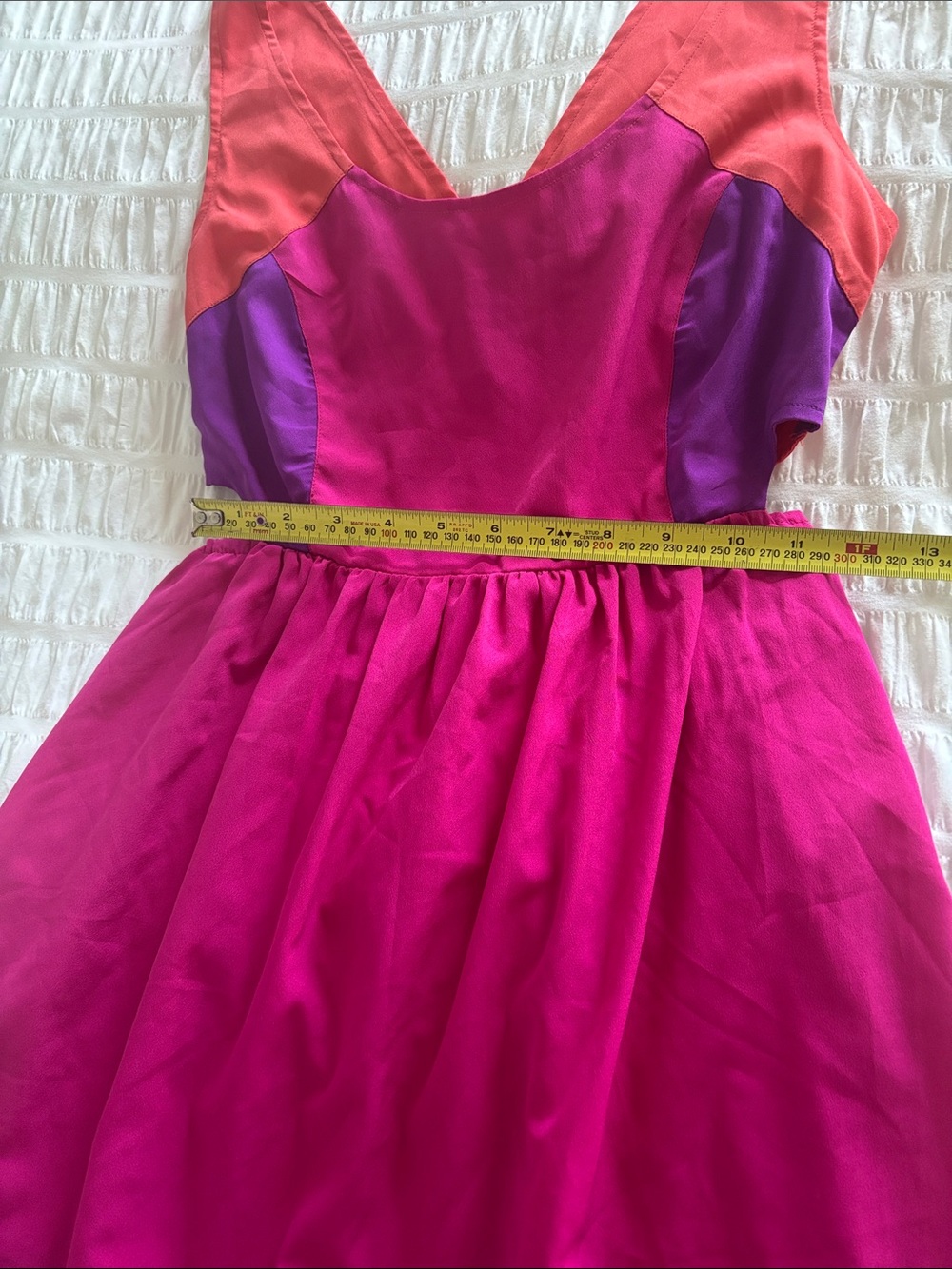 Roxy Colorblock Summer Dress in Magenta, Purple & Coral - Picture 9 of 9